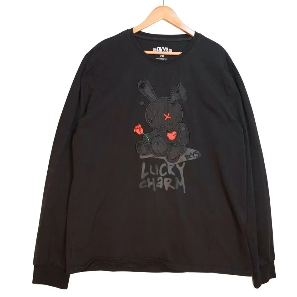 BKYS Lucky Charm Appliqué Bunny Long Sleeve Tee 2XL - Picture 1 of 2